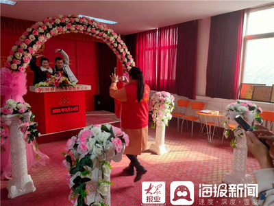 爱你一生一世！东阿县婚姻登记处加班为新人办理结婚登记